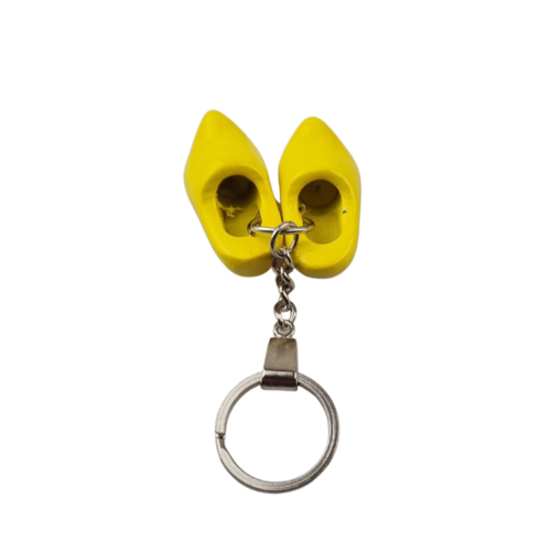 Klompsleutelhanger 2 klompjes geel - onbedrukt