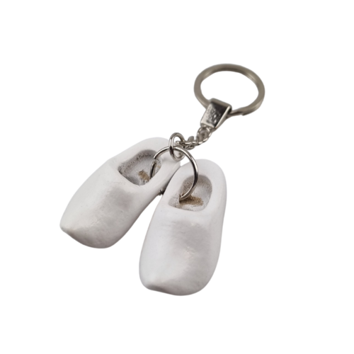 Woodenshoe keyhanger 2 shoes white - no design