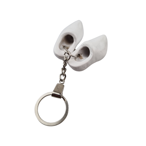 Woodenshoe keyhanger 2 shoes white - no design