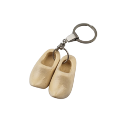 Klompsleutelhanger 2 klompjes gelakt- onbedrukt