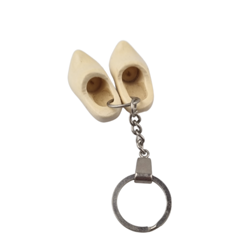 Klompsleutelhanger 2 klompjes gelakt- onbedrukt