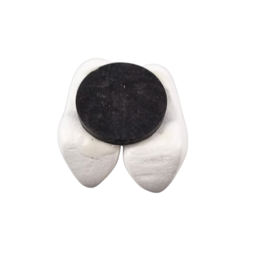 Klomp magneet 2 klompjes wit - onbedrukt