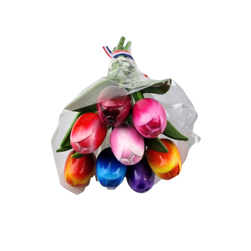 Boeketje tulpen - 18cm tulpen op steel - kies uit drie kleurencombi's