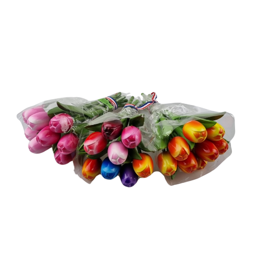 Boeketje tulpen - 18cm tulpen op steel - kies uit drie kleurencombi's