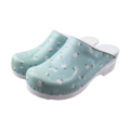DINA Medical clogs with PU sole - blue with daisies