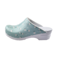 DINA Medical clogs with PU sole - blue with daisies
