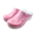 DINA Medical clogs with PU sole - pink with daisies