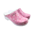 DINA Medical clogs with PU sole - pink with daisies