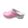 DINA Medical clogs with PU sole - pink with daisies