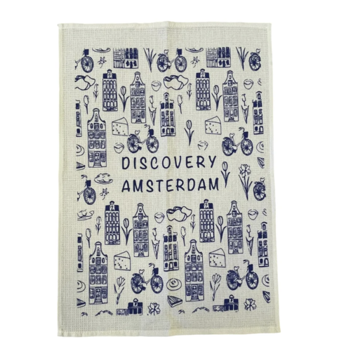 Toweltje Theedoek Delftblue Amsterdam