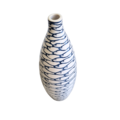 Ceramic Vase with Delft Blue Fish - height 43cm
