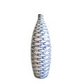 Ceramic Vase with Delft Blue Fish - height 43cm