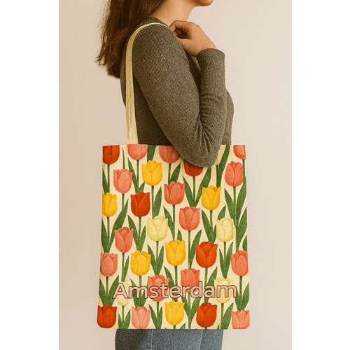 Canvas bag tulpenprint Amsterdam