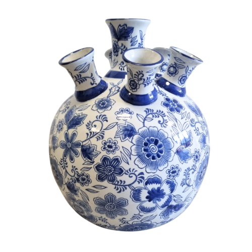 Traditionele tulpenvaas Delftsblauw 37cm hoog