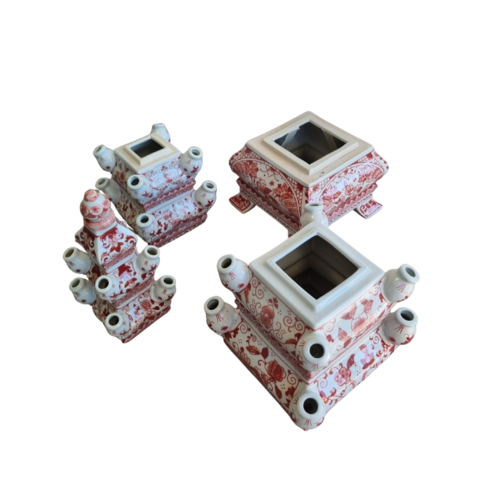 Piramide tulpenvaas 4-delig 80cm hoog (3 kleuren voorradig)