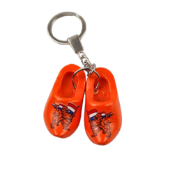 Klompsleutelhanger 2 klompjes oranje leeuw