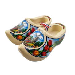 Souvenir klompenpaartje 10cm blank