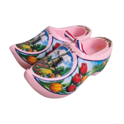 Souvenir klompenpaartje 10cm roze