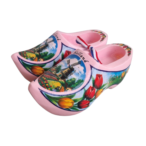 Souvenir klompenpaartje 10cm roze