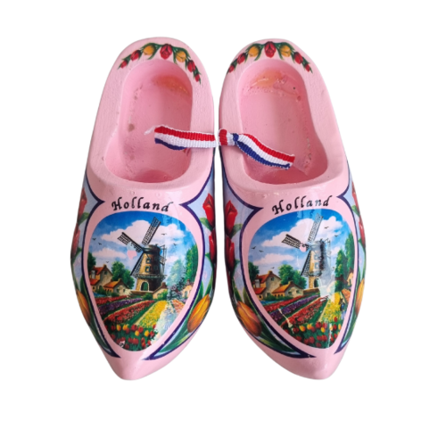 Souvenir woodenshoes 10cm pink