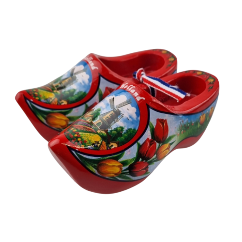 Souvenir woodenshoes 14cm Red
