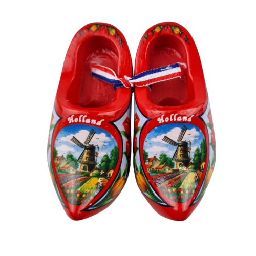 Souvenir woodenshoes 14cm Red