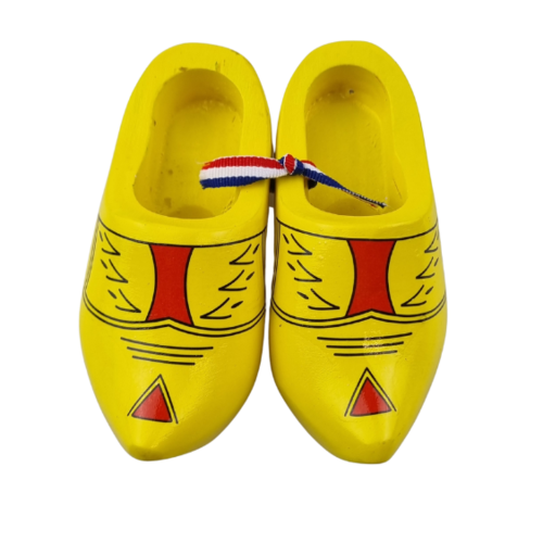 Souvenir klompenpaartje 10cm boerengeel