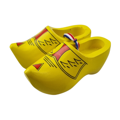 Souvenir klompenpaartje 10cm boerengeel