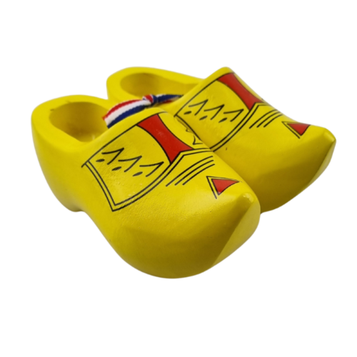 Souvenir klompenpaartje 10cm boerengeel