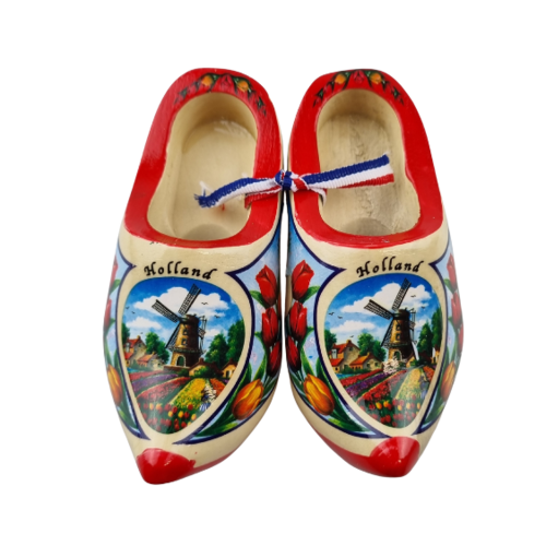 Souvenir woodenshoes 10cm red sole
