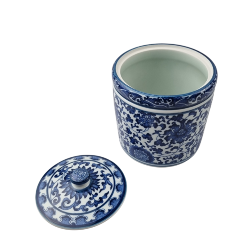 ceramic waffle can with lit - 15cm high
