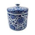 ceramic waffle can with lit - 15cm high
