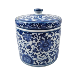 ceramic waffle can with lit - 15cm high