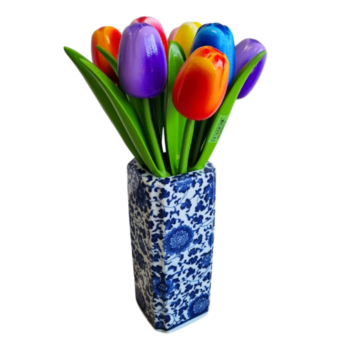 Tulip Vase Delftblue square - 20cm high