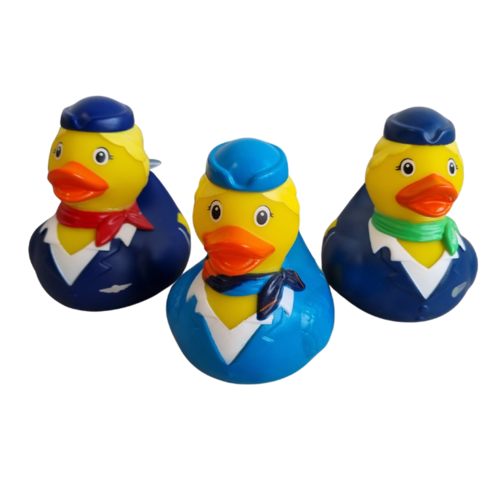 Dutch Ducky Badeend Flight attendant 8cm - kies uit meerdere uitvoeringen