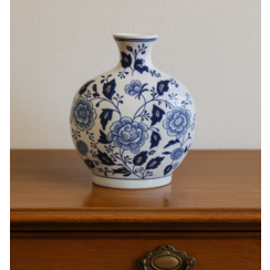 Delftsblauwe vaas bollend - 26cm hoog