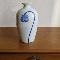 Ceramic Vessel with one flower - height 33cm
