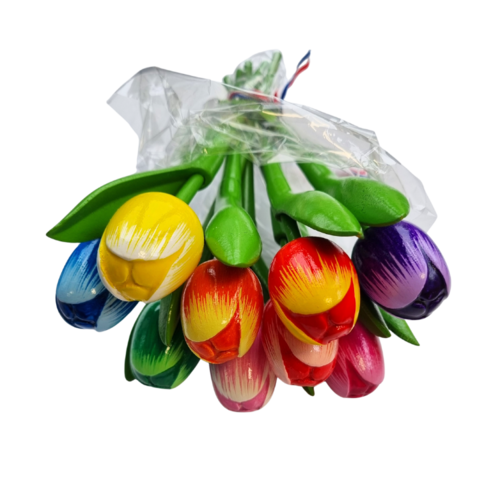 Boeketje tulpen - 18cm tulpen op steel - kies uit drie kleurencombi's