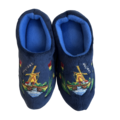 Woodenshoe indoor slippers Dark blue - Dutch Windmill design