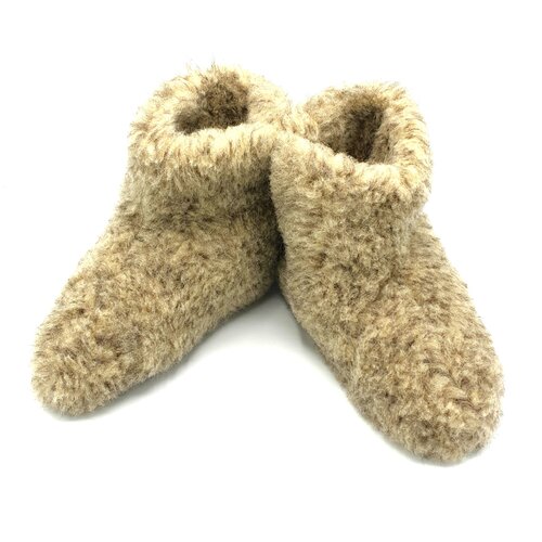 DINA slippers wool 100% natural Grey - high model