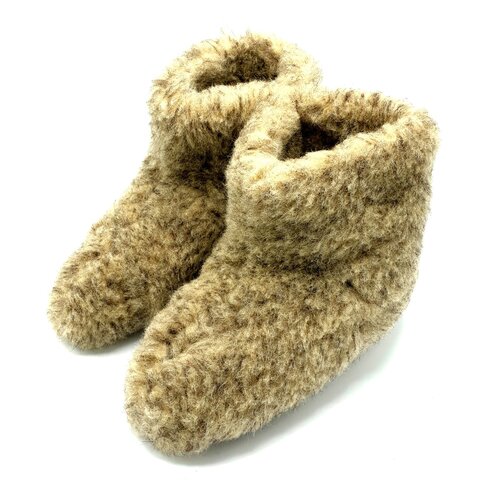 DINA slippers wool 100% natural Grey - high model