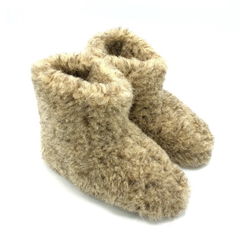 DINA slippers wool 100% natural Grey - high model