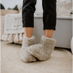 slippers wool 100% natural antracite   - Copy
