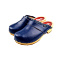 DINA Swedish leather clogs navy blue