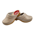DINA Swedish leather clogs beige creme