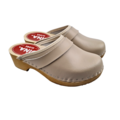 DINA Swedish leather clogs beige creme