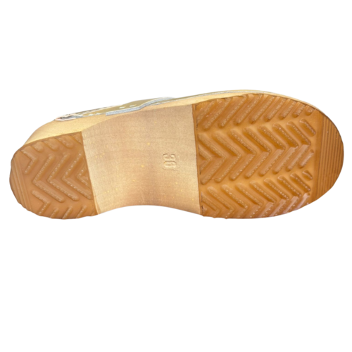 DINA Swedish leather clogs Gold