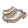 DINA Swedish leather clogs Gold