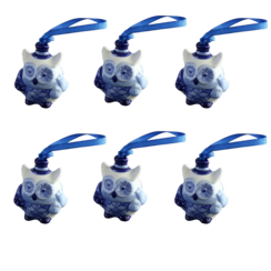 Delftblue ornament happy owl 8cm