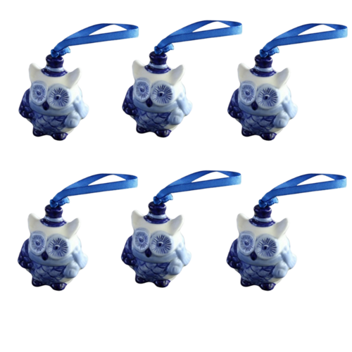 Delftsblauw ornament happy uiltje 8cm